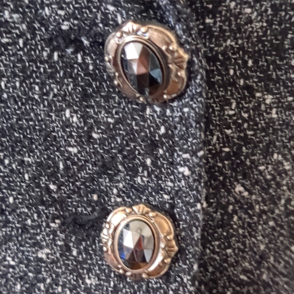 Cynthia Steffe Tweed Suit Charcoal Size 8 Blazer/ 14 Skirt - Picture 4 of 15